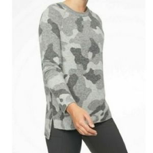 Athleta Undercover gray camo crew neck sweater